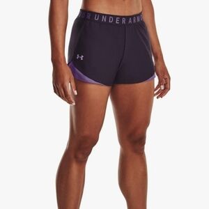 Under Armour Black Athletic Shorts with Purple Trim